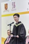 Mr Erwin CHAN delivering a speech on behalf of the graduating class